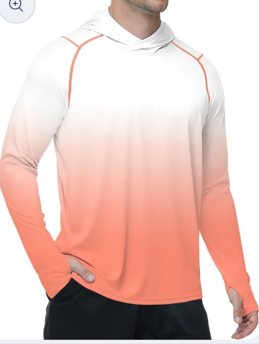 Mens UPF50+ Light Orange And White Gradient Rash Guard Swim Top, 2XL